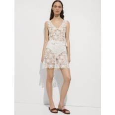 Mango Crochet mini skirt flowers off white Woman Off White