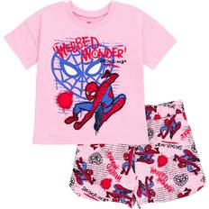 Marvel Other Sets Children's Clothing Marvel Spider-Man Little Girls T-Shirt and French Terry Dolphin Shorts Outfit Set Pink 7-8