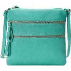 Turquoise Crossbody Bags Anne De Solene Solene Crossbody Bag Functional Multi Pocket Double Zipper Purse with