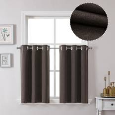 Brown - Linen Curtains OVZME OVZME Full Blackout Length 2