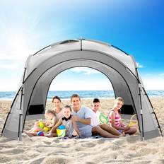 YitaHome 10 Person Beach Tent Beach Canopy UPF50 Dome Tent Rainproof Portable with 2-Pcs Side Walls for Camping Trips, Hiking, Picnics, Party, Backyard Sun Shelter 12 X 12ft Gray