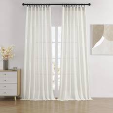 Curtains & Accessories Joydeco Linen Curtains 90 Inches 2 Panel Sets