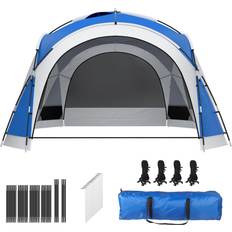 YitaHome 10 Person Beach Tent Beach Canopy UPF50 Dome Tent Rainproof Portable with 2-Pcs Side Walls for Camping Trips, Hiking, Picnics, Party, Backyard Sun Shelter 12 X 12ft Blue