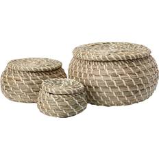 Small Wicker with Lid, Round Basket
