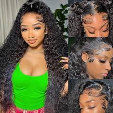 Black lace front wig Bruar 13x4 HD Deep Wave Lace Front Wig 28 inch Natural Black