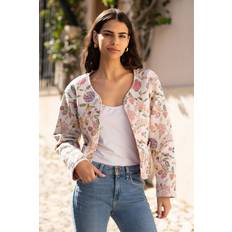 Florals Outerwear Yumi Floral Print Reversible Cropped Quilted Jacket