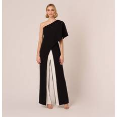 Adrianna Papell Jumpsuits & Overalls Adrianna Papell One-shoulder Crepe Overlay Jumpsuit