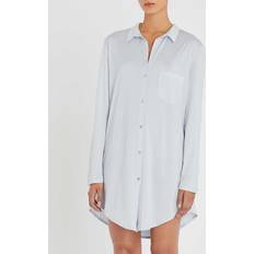 Solid Colours Nightgowns Hanro Womens Blue Glow Deluxe Cotton Nightshirt