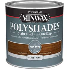 Paint Minwax PolyShades Wood Stain + Polyurethane ½ Pint, Honey, Gloss