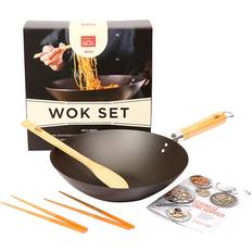 Kulstål wok Dexam School Of Wok Pre-Seasoned 30cm