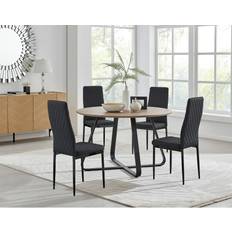 Round - Wood Dining Sets Furniturebox Santorini Brown Dining Set 120cm 5pcs