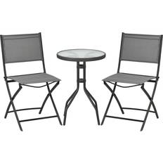 Grau Café-Sets OutSunny Garten-Bistroset Café-Set, 1 Bord inkl. 2 Stolar