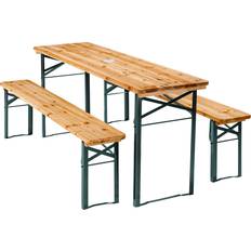 Brown Picnic Tables Garden & Outdoor Furniture tectake Picnic bench set Ludwig 2