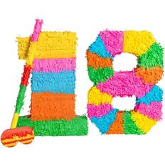 Yellow Piñatas Fax Potato 18th Birthday Anniversary Pinata Set with Stick Blindfold Multi Yellow