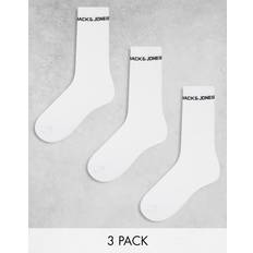 Jack & Jones – Vita tennisstrumpor med logga, 3-pack-Vit/a