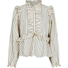 Neo Noir Hawaiian Stripe Blouse - Cream