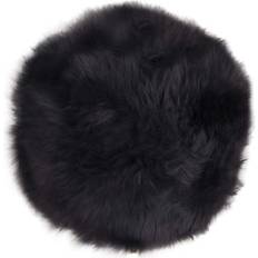 House Nordic Rund Sittdyna Lammskinn Syntetmaterial 35 cm Svart Stolsdyna Svart