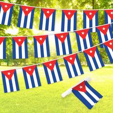 Flags Party Decorations G128 cuba cuban printed bunting banner, flag 8.2 x 5.5 inch, full string 33 feet 8.2X5.5IN