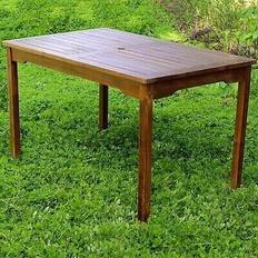 Wood Outdoor Dining Tables International Caravan Highland rectangular dining brown