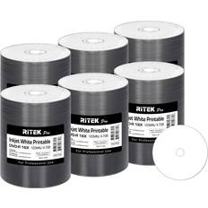 Ritek 100 Pack Pro (Professional Grade) DVD-R 16X 4.7GB AZO Dye (MID MXL RG04) White Inkjet Hub Printable Blank Media Recordable Disc