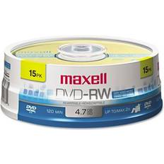 Optical Storage Maxell dvd-rw rewritable disc, 4.7 gb, 2x, spindle, gold, 15/pack