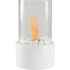 Ethanol Fireplaces Northlight 10.5" Bio Ethanol Round Portable Tabletop Fireplace with White Base