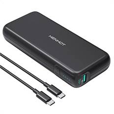 Henhot power bank, 65w 20000mah laptop portable charger fast charging usb c. Black