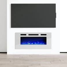 Meble Furniture EFire1 40-inch Recessed Wall-mounted Electric Fireplace Heater White Medium: 151-400 sq. ft