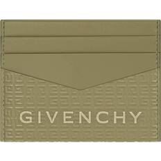 Green Card Cases Givenchy 4G-Embossed Logo Leather Card Holder - KHAKI