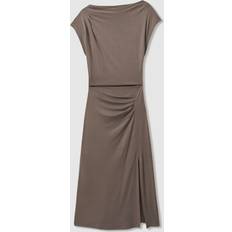 Leonore Ruched Jersey Midi Mocha