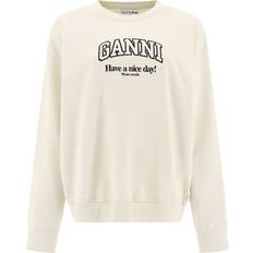 Ganni Isoli Organic Cotton-Jersey Oversized Sweatshirt White