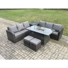 Garden & Outdoor Furniture Fimous Rattan Garden Outdoor Lounge Set, 1 Table incl. 1 Sofas