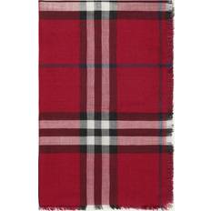 Rosso Sciarpe Burberry 'Check' Wool And Silk Reversible Scarf