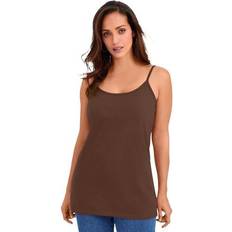 Jessica London Tank Tops Jessica London Plus Women's Stretch Cami in Rich Brown Size 30/32 Straps