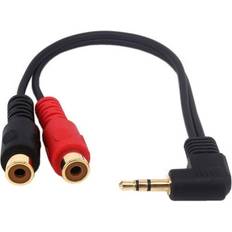 RCA to adapter cable 8 gold plated 90 degree right-angled 1/8