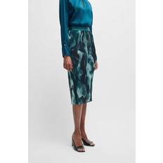 HUGO BOSS Women Clothing HUGO BOSS Women's Print Slim-Fit Skirt Gray