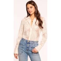 XXS Blouses Ramy Brook Hulda Pattern Sheer Shirt