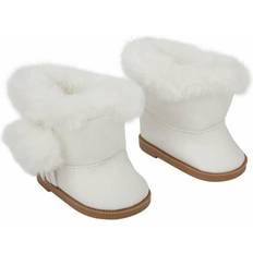 White Doll Shoes with Hair