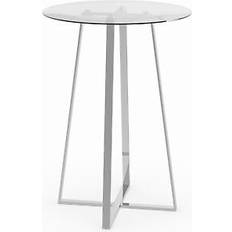 Glass Bar Tables Coaster Zanella chrome glass top Bar Table