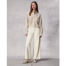 Rag & Bone Sofie Flexi Ultra High-Rise Wide Leg Jeans Ecru