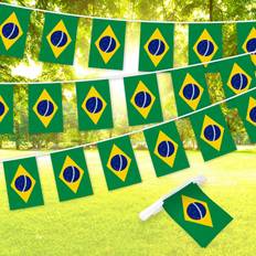 Christmas Garlands G128 brazil printed bunting banner, flag 8.2 x 5.5 inch, full string 33 feet 8.2X5.5IN