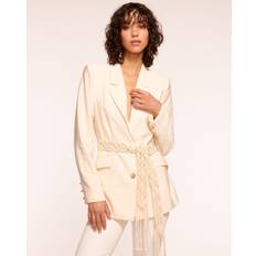 Natural Blazers Ramy Brook Mildred Belted Blazer in Rattan