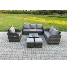 Garden & Outdoor Furniture Fimous Rattan Garden 6 Outdoor Lounge Set