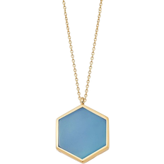 Astley Clarke Deco Slice Locket Necklace Large - Gold/Agate