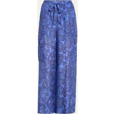 Zimmermann Byxor & Shorts Zimmermann Womens Blue Paisley Ottie Paisley-print Wide-leg Mid-rise Silk Trousers