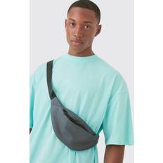 boohooMAN Mens Basic Bumbag In Charcoal