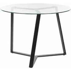 Vidrio Mesas de comedor Beliani 100 cm Metal Negro Mesa de comedor 100cm