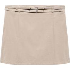 Stof - Vrouw Rokken Mango Rok Belty - Taupe