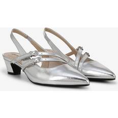 Silver Heels & Pumps LifeStride Monique Slingbacks Silver Faux Leather 8.5W