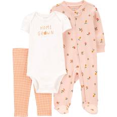 Multifarvet Øvrige sæt Børnetøj Carter's Kid's Home Grown Sleep & Play Set 3-pack - Peach (195862443895)